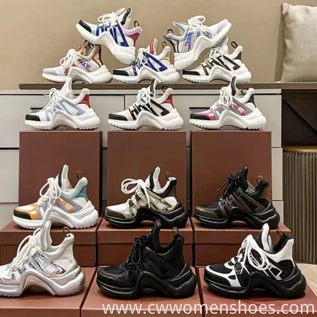 Designer Sports Shoes Thick Soled Height Increasing Shoes Genuine Leather Casual Luxury Shoes Women